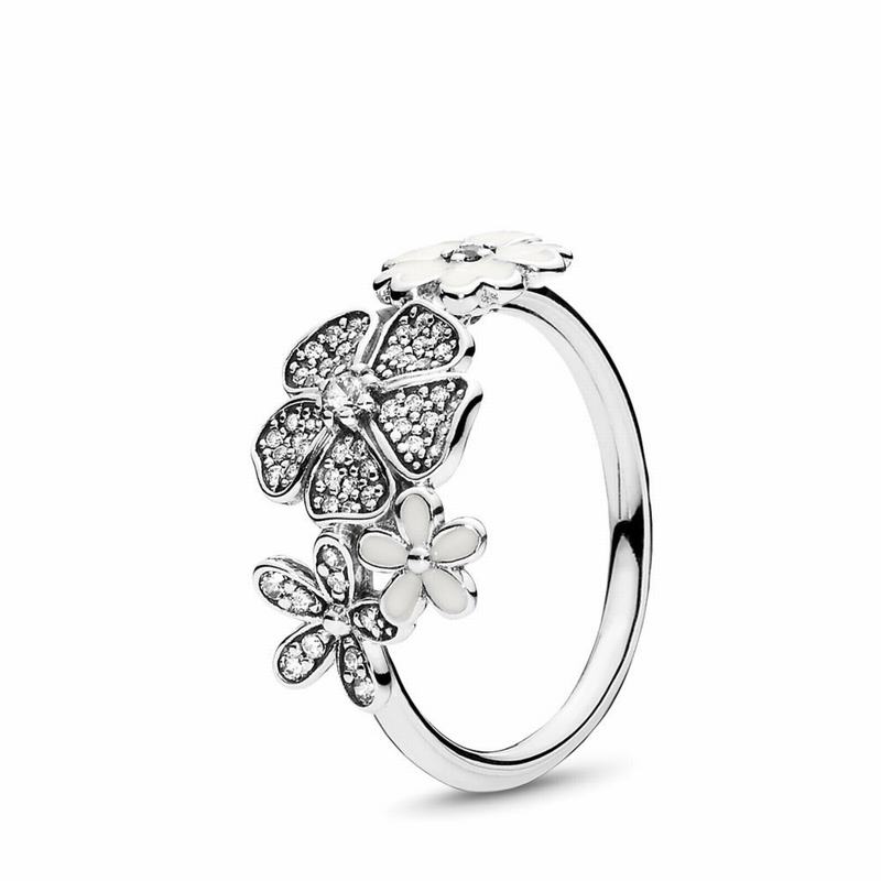 Pandora Shimmering Bouquet Statement Ring - Sterling Silver/Enamel/White/Cubic Zirconia - Canada | Q